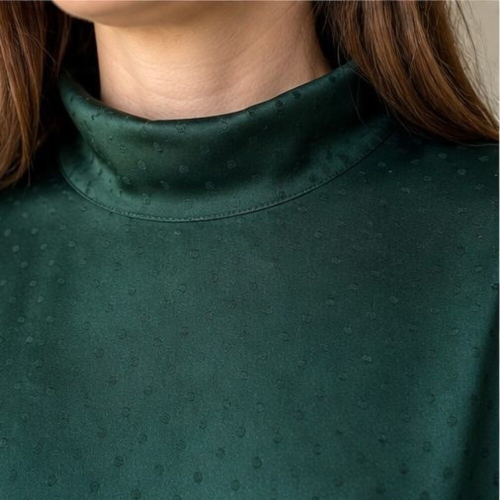 Navy Pleated Blouse - Picture 4 of 6